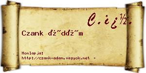 Czank Ádám névjegykártya